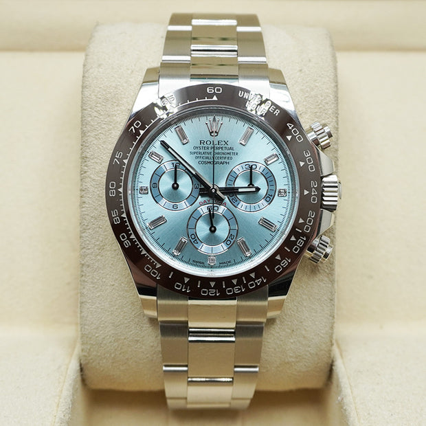 Rolex Daytona 50th Anniversary Edition 40mm 116506 Ice Blue Baguette Diamond Dial