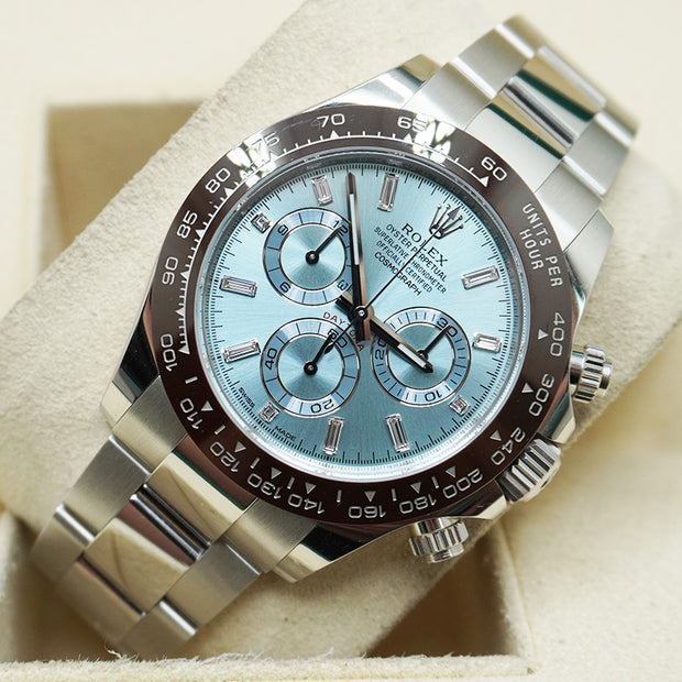 Rolex Daytona 50th Anniversary Edition 40mm 116506 Ice Blue Baguette Diamond Dial