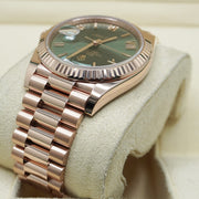 Rolex Day-Date 40 Presidential 228235 Fluted Bezel Olive Green Dial