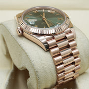 Rolex Day-Date 40 Presidential 228235 Fluted Bezel Olive Green Dial