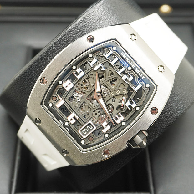 Richard Mille RM67-01 Automatic Winding Extra Flat 47mm Openworked Dial White Strap