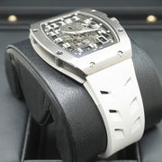 Richard Mille RM67-01 Automatic Winding Extra Flat 47mm Openworked Dial White Strap