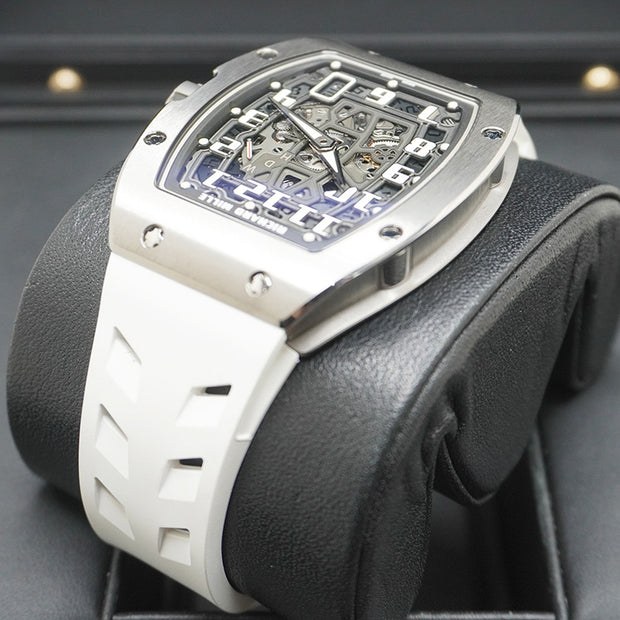 Richard Mille RM67-01 Automatic Winding Extra Flat 47mm Openworked Dial White Strap