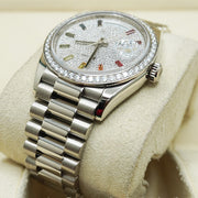 Rolex Day-Date 36 White Gold Diamond Bezel Diamond-Paved Dial 128349RBR