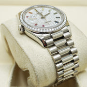 Rolex Day-Date 36 White Gold Diamond Bezel Diamond-Paved Dial 128349RBR