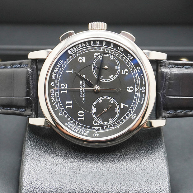 A Lange & Sohne 18kt White Gold 1815 Chronograph 40mm Black Dial Pre-Owned