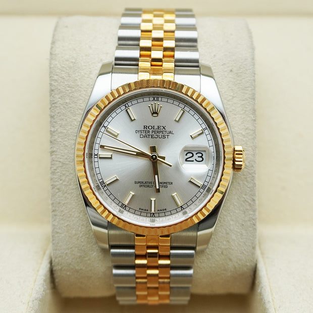 Rolex Datejust 36mm Two-Tone Silver Dial 116233 Pre-Owned