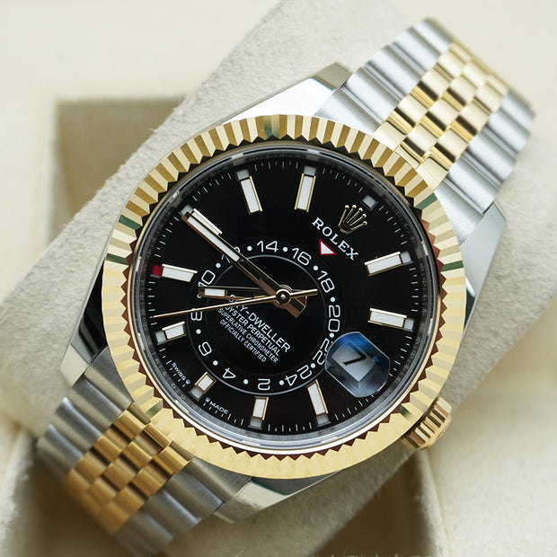 Rolex Sky-Dweller 336933 42mm Yellow Gold Two Tone Black Dial