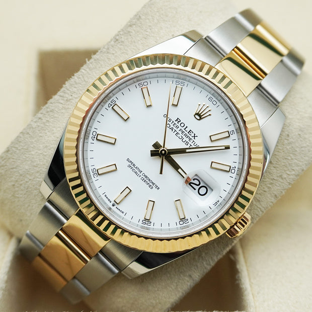 Rolex Datejust 41mm White Dial Fluted Bezel 126333