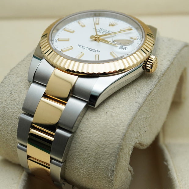 Rolex Datejust 41mm White Dial Fluted Bezel 126333