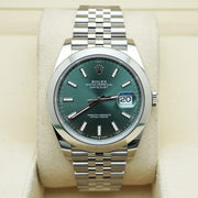 Rolex Datejust 41mm Mint Green Dial Smooth Bezel 126300