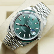 Rolex Datejust 41mm Mint Green Dial Smooth Bezel 126300