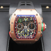 Richard Mille RM65-01 Automatic Winding Rose Gold Split Chronograph Open-Work Dial