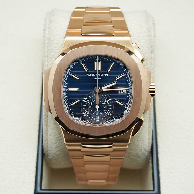 Patek Philippe Nautilus Chronograph 40mm 5980/1R With Factory Blue Dial Pre-Owned