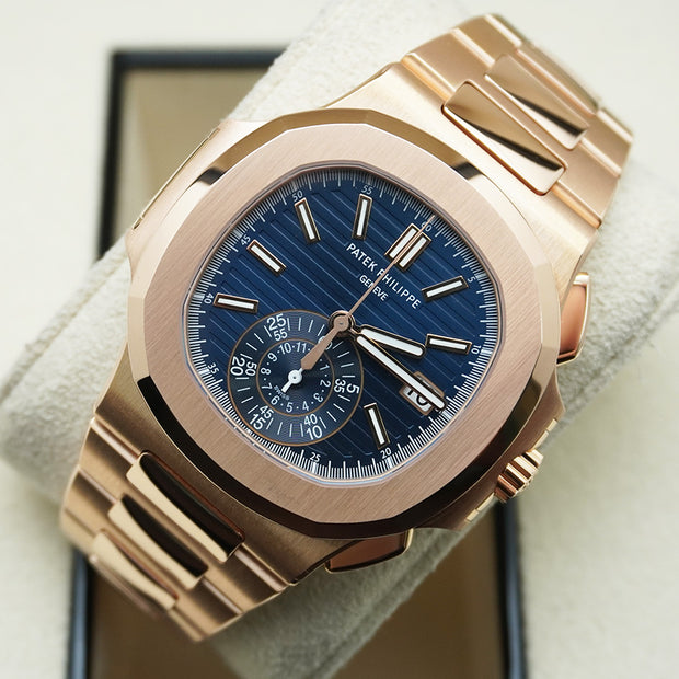 Patek Philippe Nautilus Chronograph 40mm 5980 1R with Factory Blue Dial Pre owned Credit Debit Card