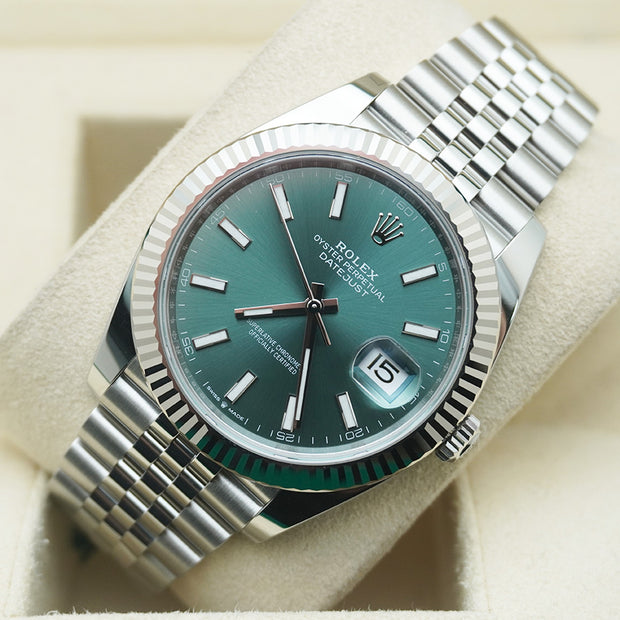 Rolex Datejust 41mm Mint Green Dial Fluted Bezel 126334