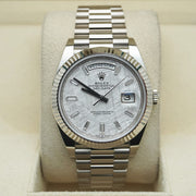 Rolex Day-Date 40 Presidential 228239 Fluted Bezel Baguette Diamond Meteorite Dial