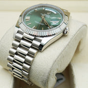 Rolex Day-Date 40 Presidential 228239 Fluted Bezel Olive Green Dial