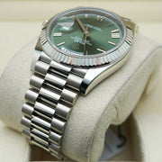 Rolex Day-Date 40 Presidential 228239 Fluted Bezel Olive Green Dial