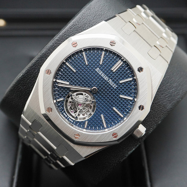 Audemars Piguet Royal Oak Self Winding Flying Tourbillon Extra-Thin (RD#3) 39mm 26670ST.OO.1240ST.02 Blue Dial