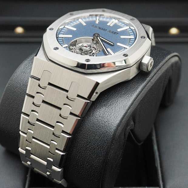 Audemars Piguet Royal Oak Self Winding Flying Tourbillon 41mm 26730TI.OO.1320TI.02 Blue Dial