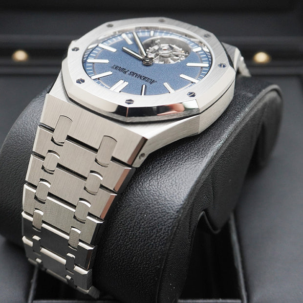 Audemars Piguet Royal Oak Self Winding Flying Tourbillon 41mm 26730TI.OO.1320TI.02 Blue Dial