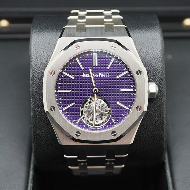 Audemars Piguet Royal Oak Selfwinding Flying Tourbillon Extra-Thin (RD#3) 37mm 26660ST.OO.1356ST.02 Purple Dial