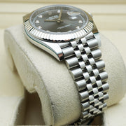 Rolex Datejust 41mm Slate Diamond Dial Fluted Bezel 126334