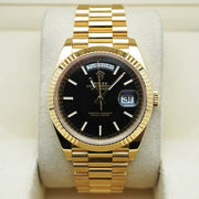 Rolex Day-Date 40 Presidential 228238 Fluted Bezel Black Dial