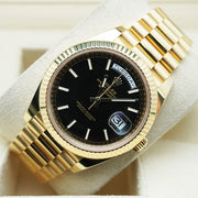 Rolex Day-Date 40 Presidential 228238 Fluted Bezel Black Dial