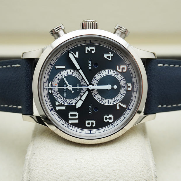 Patek Philippe Calatrava Complications 5924G Travel Time Blue Dial 'Pilot' Chronograph