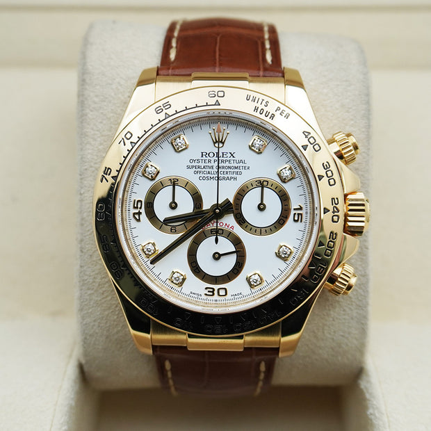 Rolex Daytona 40mm Oyster Flex 116518 White Diamond Dial Pre-Owned