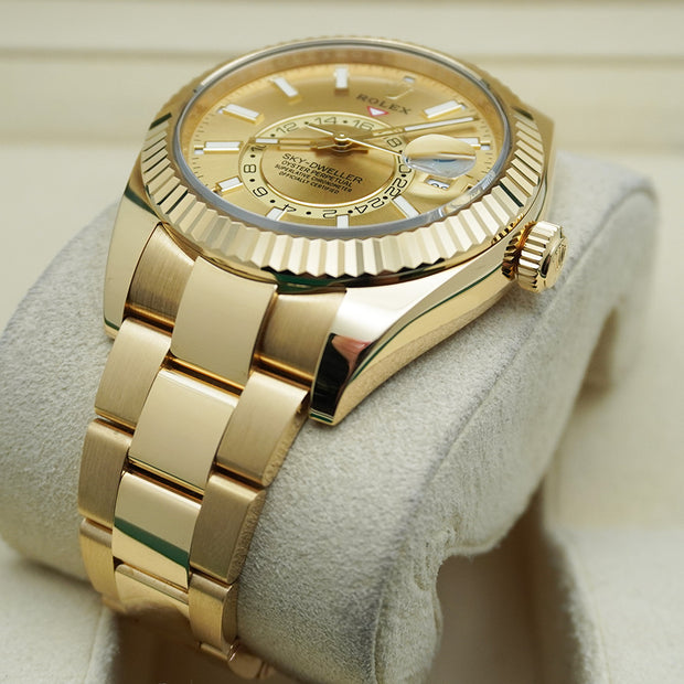 Rolex Sky-Dweller 42mm Yellow Gold 326938 Champagne Dial