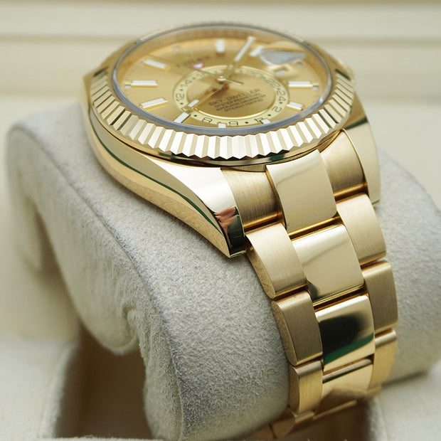 Rolex Sky-Dweller 42mm Yellow Gold 326938 Champagne Dial