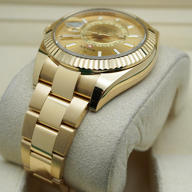 Rolex Sky-Dweller 42mm Yellow Gold 326938 Champagne Dial