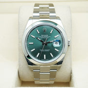 Rolex Datejust 41mm Mint Green Dial Smooth Bezel 126300