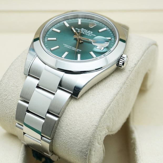 Rolex Datejust 41mm Mint Green Dial Smooth Bezel 126300