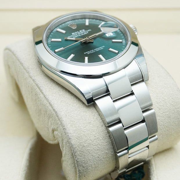 Rolex Datejust 41mm Mint Green Dial Smooth Bezel 126300