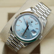 Rolex Day-Date 40 Platinum Ice Blue Diamond Dial 228236