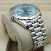 Rolex Day-Date 40 Platinum Ice Blue Diamond Dial 228236