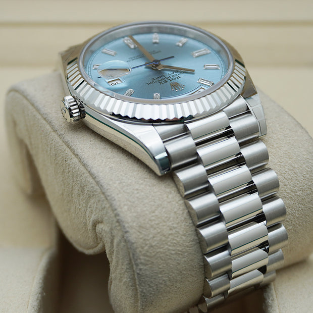 Rolex Day-Date 40 Platinum Ice Blue Diamond Dial 228236