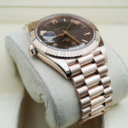 Rolex Day-Date 40 Presidential 228235 Fluted Bezel Chocolate Dial