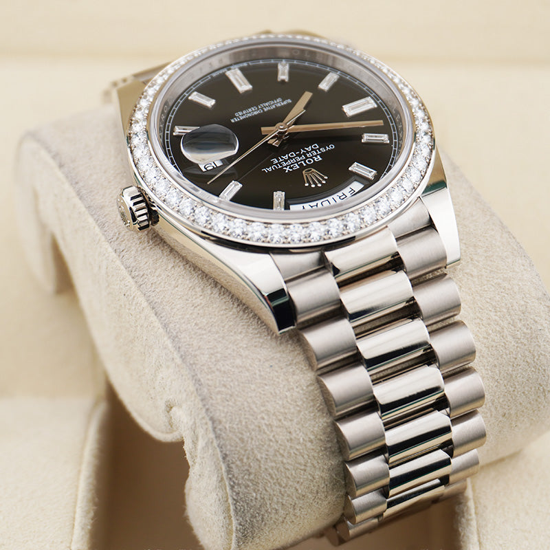 Rolex Day-Date 40 Presidential 228349RBR Diamond Bezel Baguette Diamon