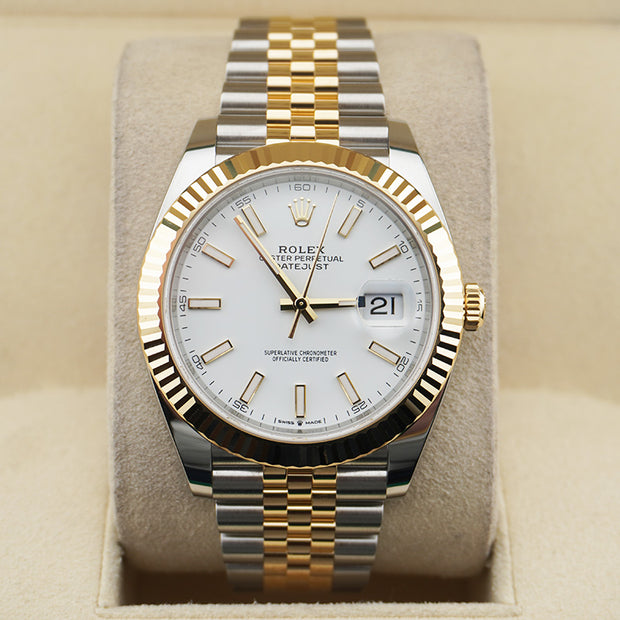 Rolex Datejust 41mm White Dial Fluted Bezel 126333