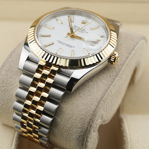 Rolex Datejust 41mm White Dial Fluted Bezel 126333