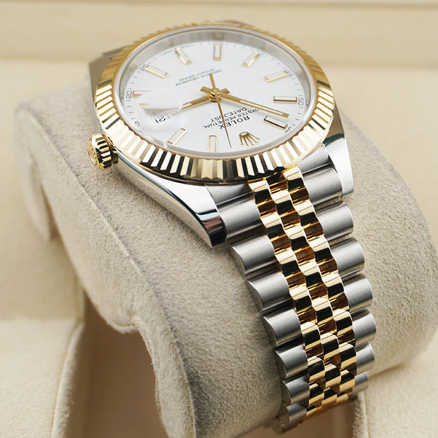 Rolex Datejust 41mm White Dial Fluted Bezel 126333