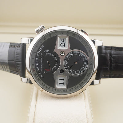 A Lange & Sohne White Gold 44mm Zeitwerk Date Grey Dial 148.038