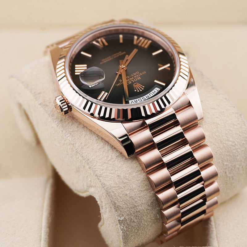 Rolex Day-Date 40 Rose Gold Slate Ombre Roman Dial 228235