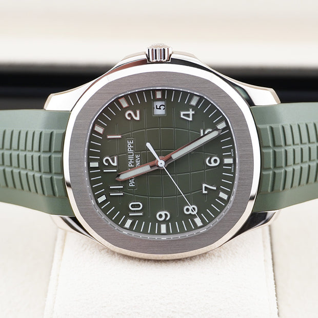 Patek Philippe Aquanaut White Gold 42mm 5168G Khaki Green Dial