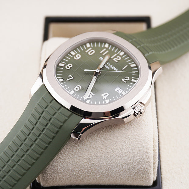 Patek Philippe Aquanaut White Gold 42mm 5168G Khaki Green Dial